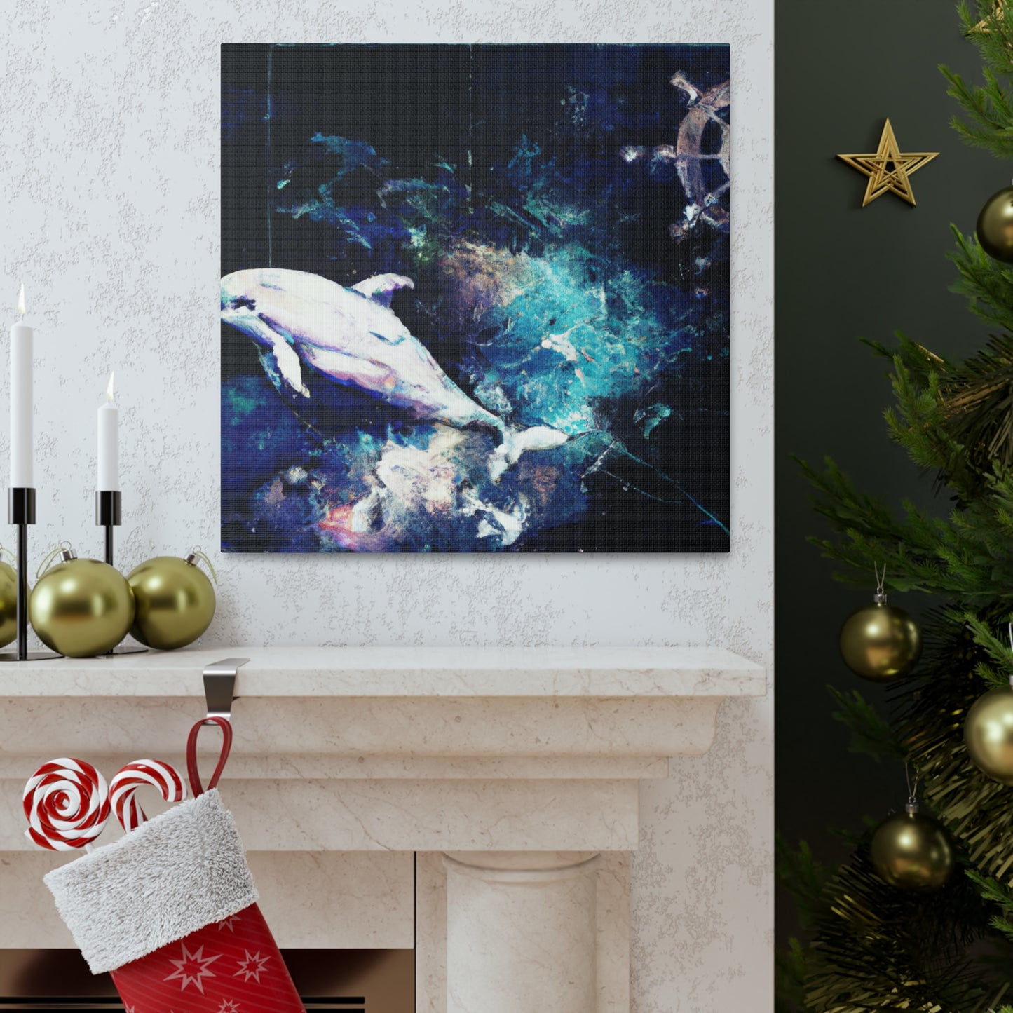 Dancing Dolphin Delight - Canvas