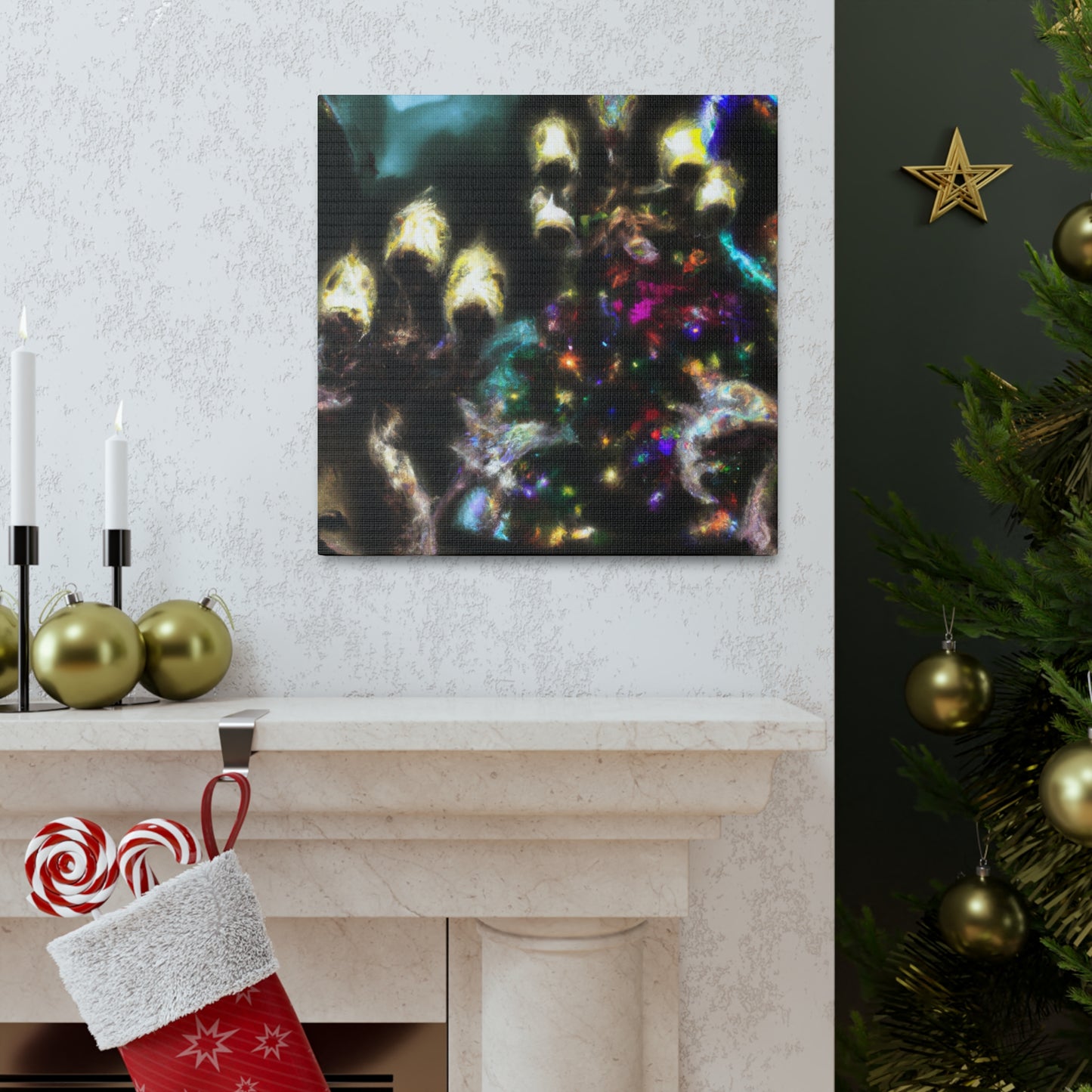 "Christmas Lights Enchantment" - Canvas