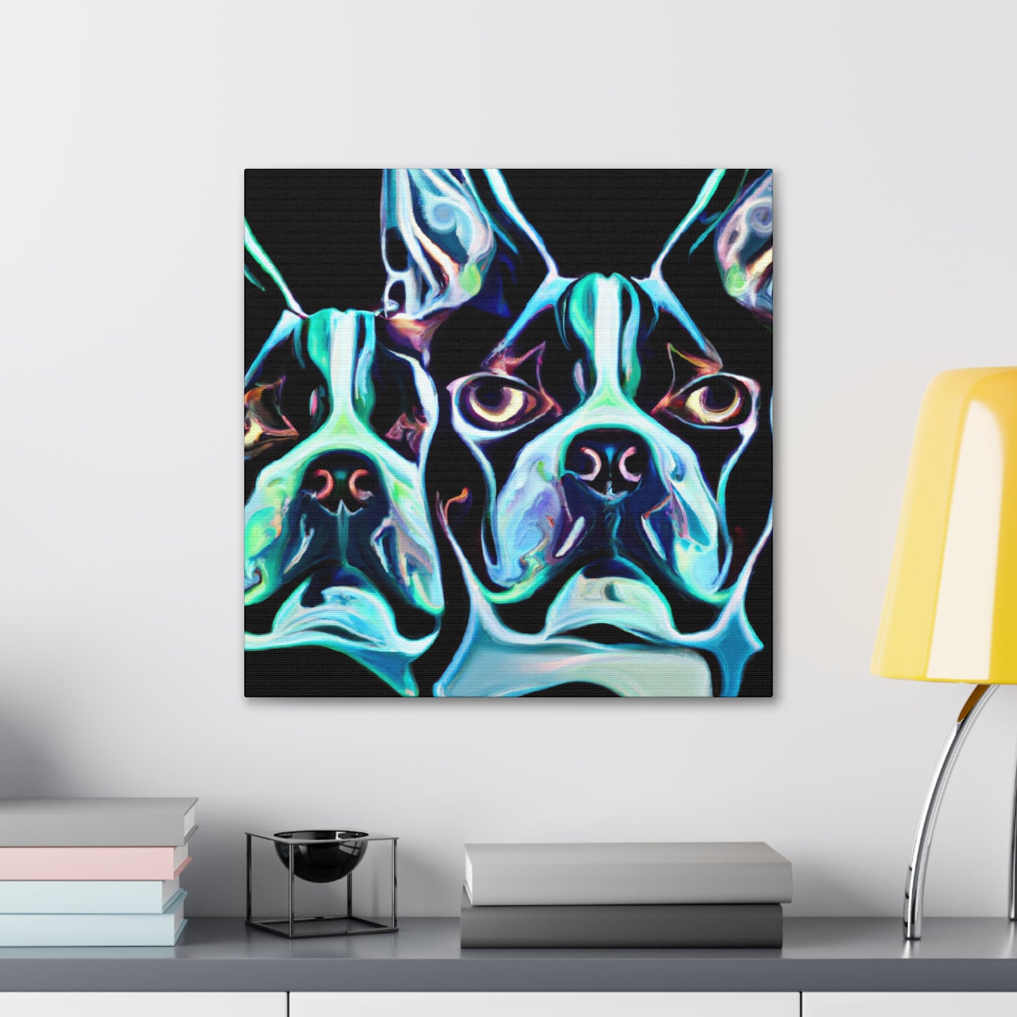 "Boston Terrier Bouquet" - Canvas