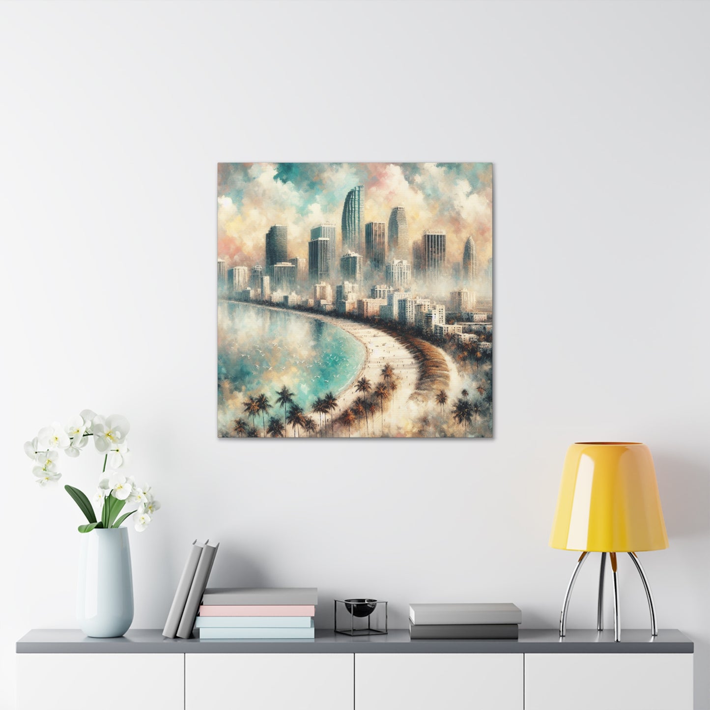 "Miami's Vibrant Coastal Flair" - Canvas