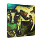 Cow in Cosmic Sky - Canvas