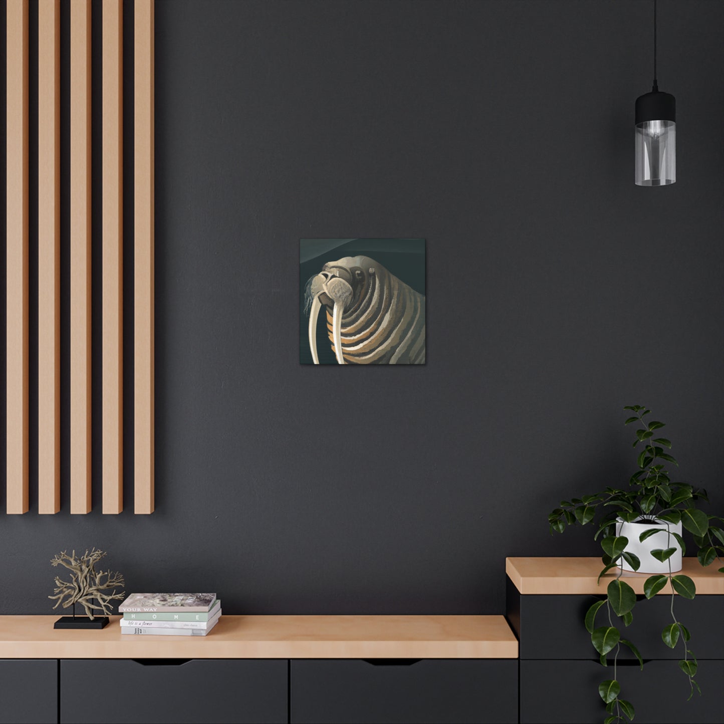 "Walrus in Moonlight Pose" - Canvas