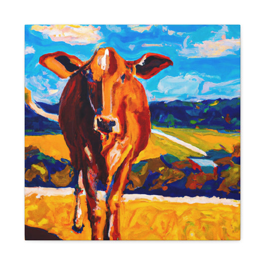 "Jersey Cow Mural 40s" - Canvas