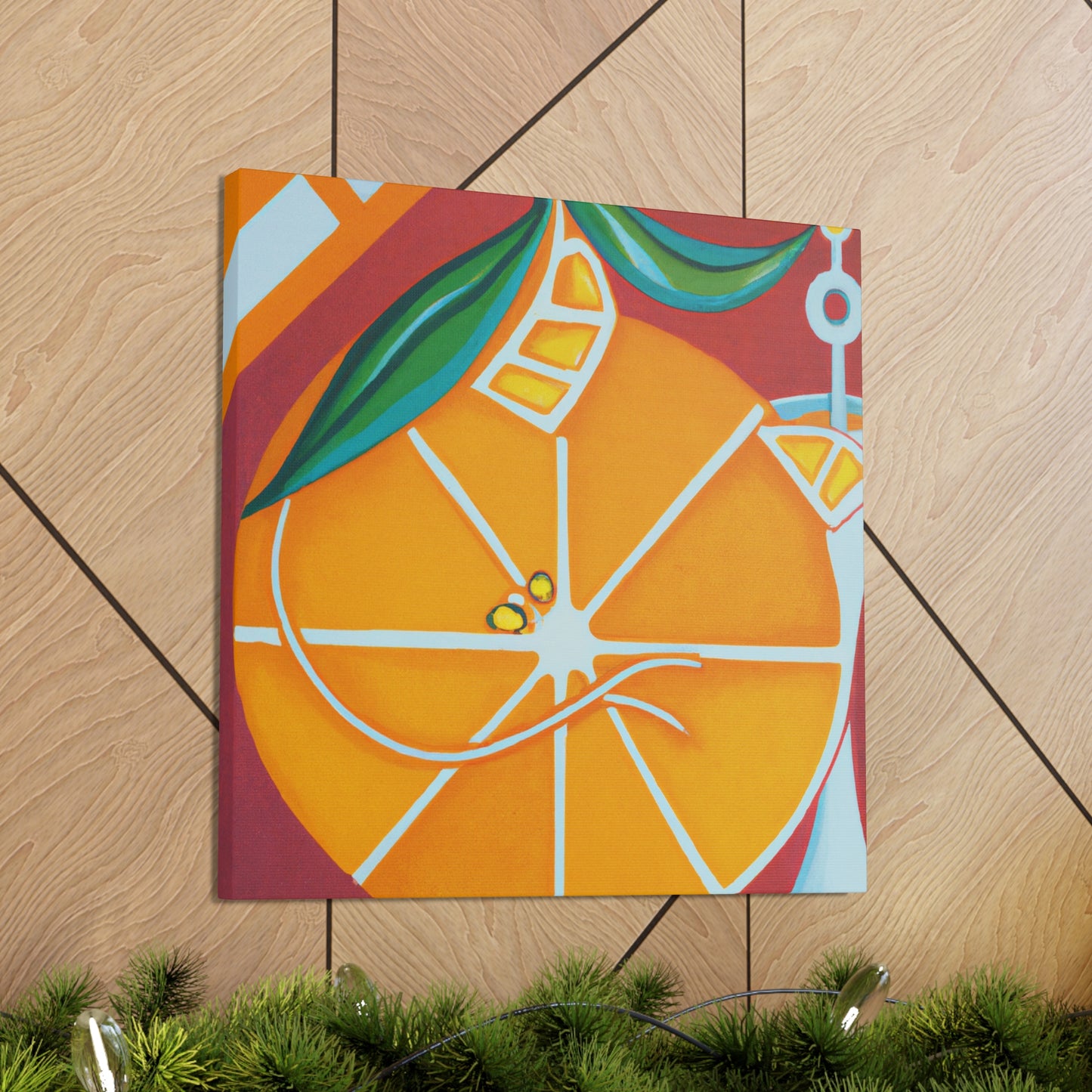 "Orange, Art Deco Glow" - Canvas