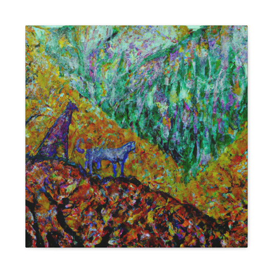 Cougar Roaring Triumphantly - Canvas