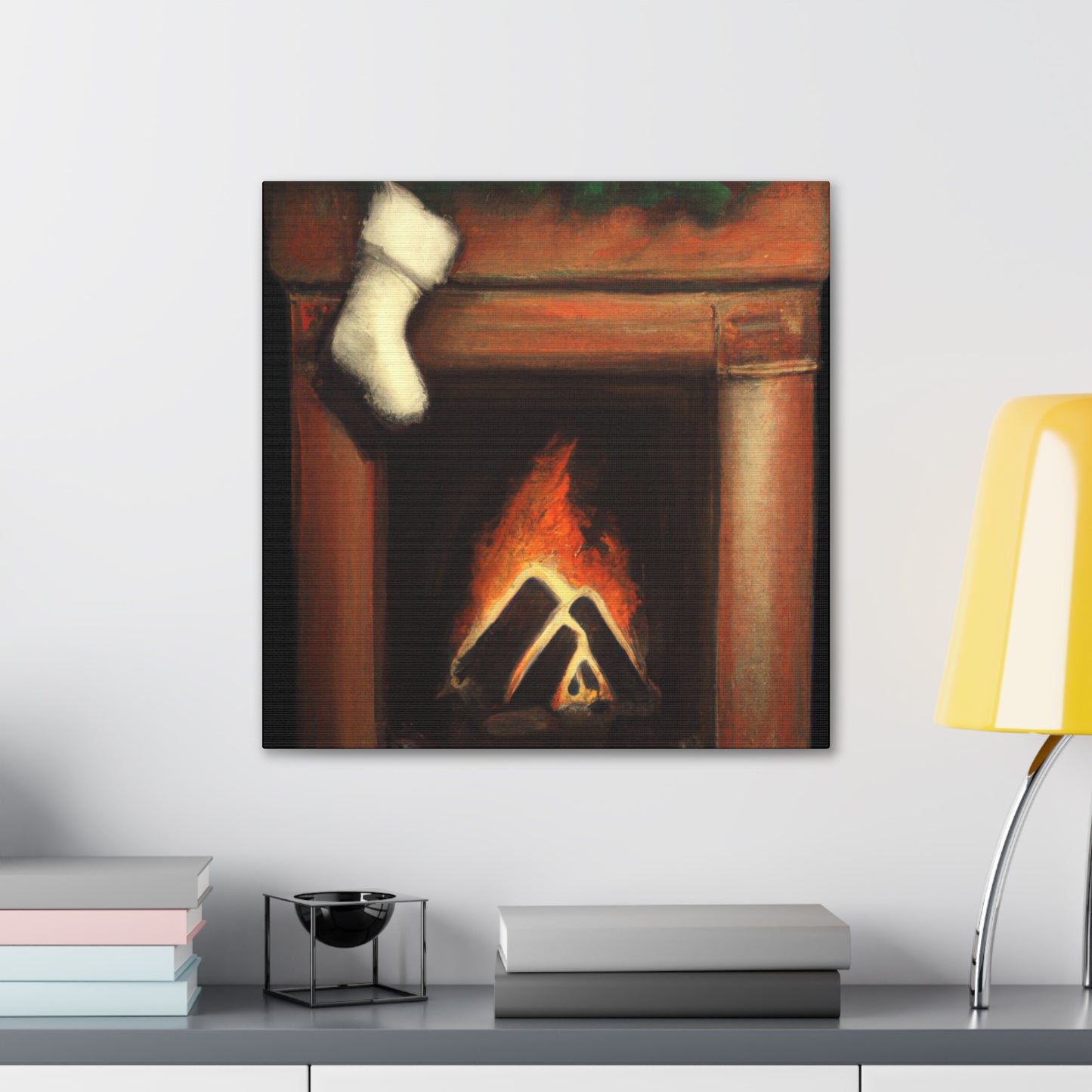 "Fireplace in Realism" - Canvas