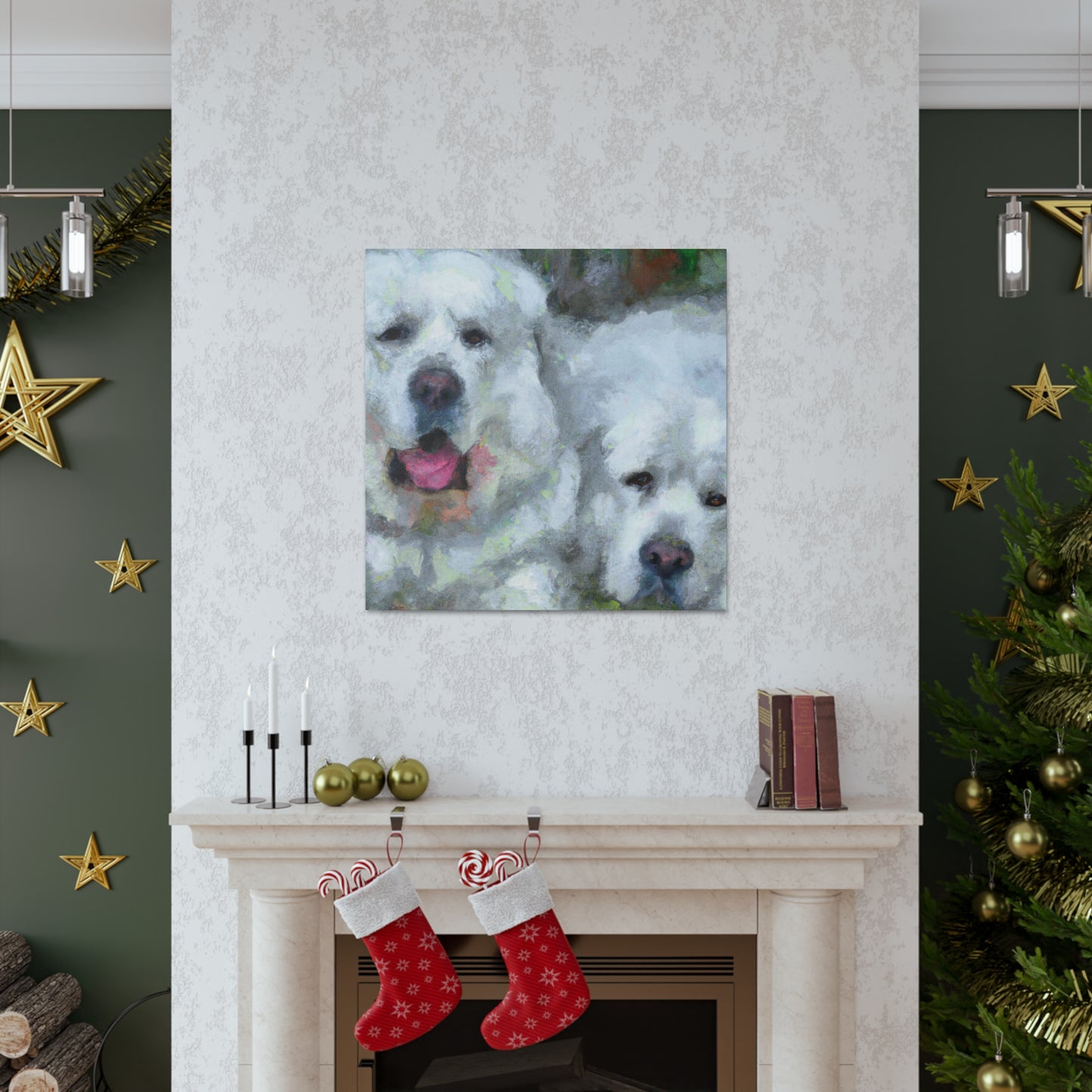 "Great Pyrenees Impressionism" - Canvas