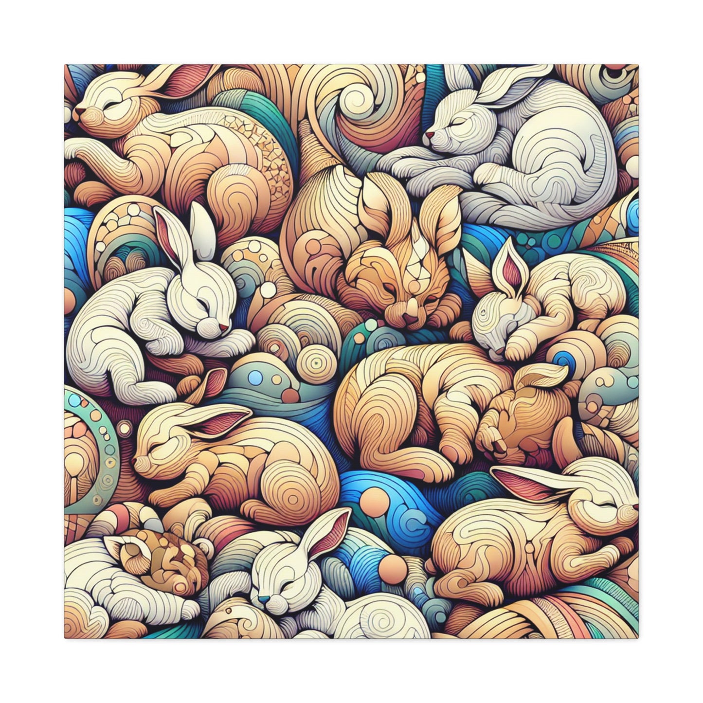 Whimsical Slumbering Creatures - Canvas