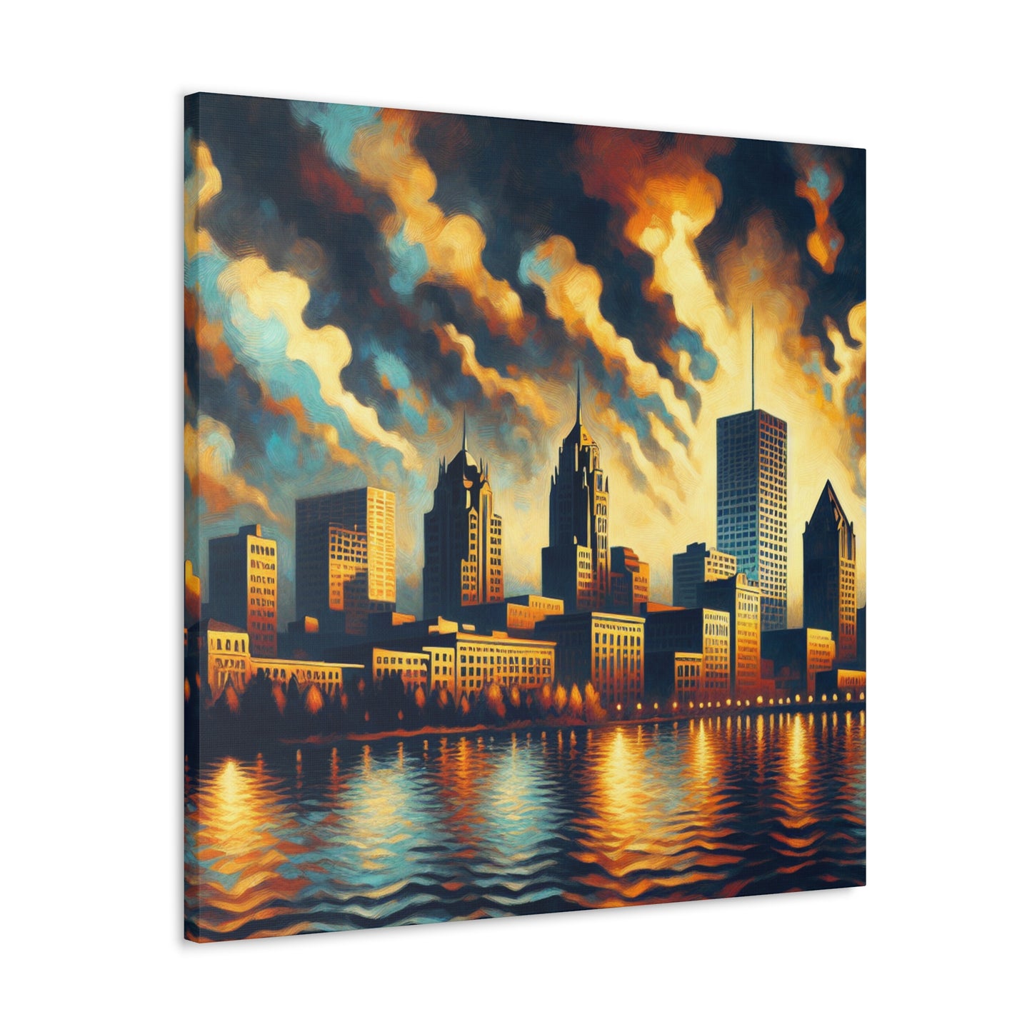 "Cityscapes: Vibrant Milwaukee Dreams" - Canvas