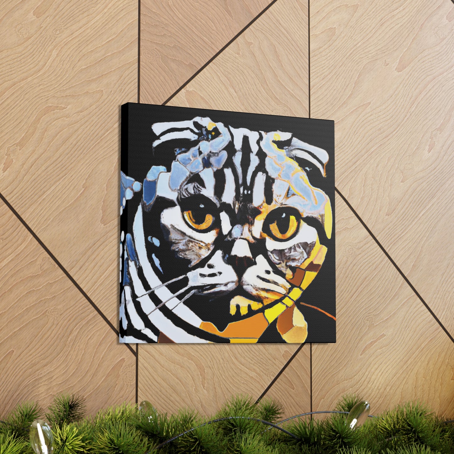 "Feline Art Deco Purr" - Canvas