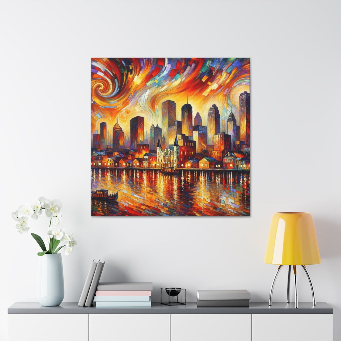 "Vibrant Jazz, Crescent City" - Canvas