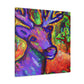 "Reindeer in Fauvist Fire" - Canvas