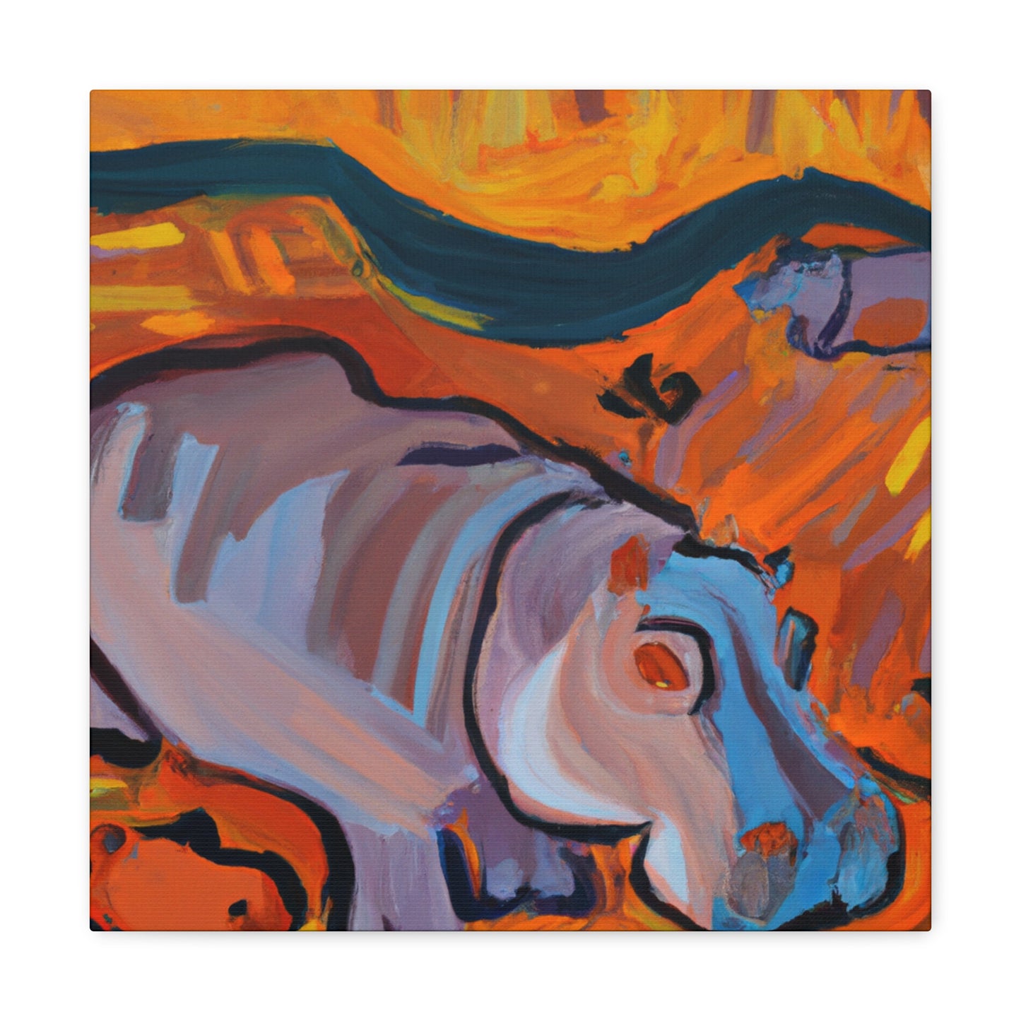 "Hippo in the Wild" - Canvas