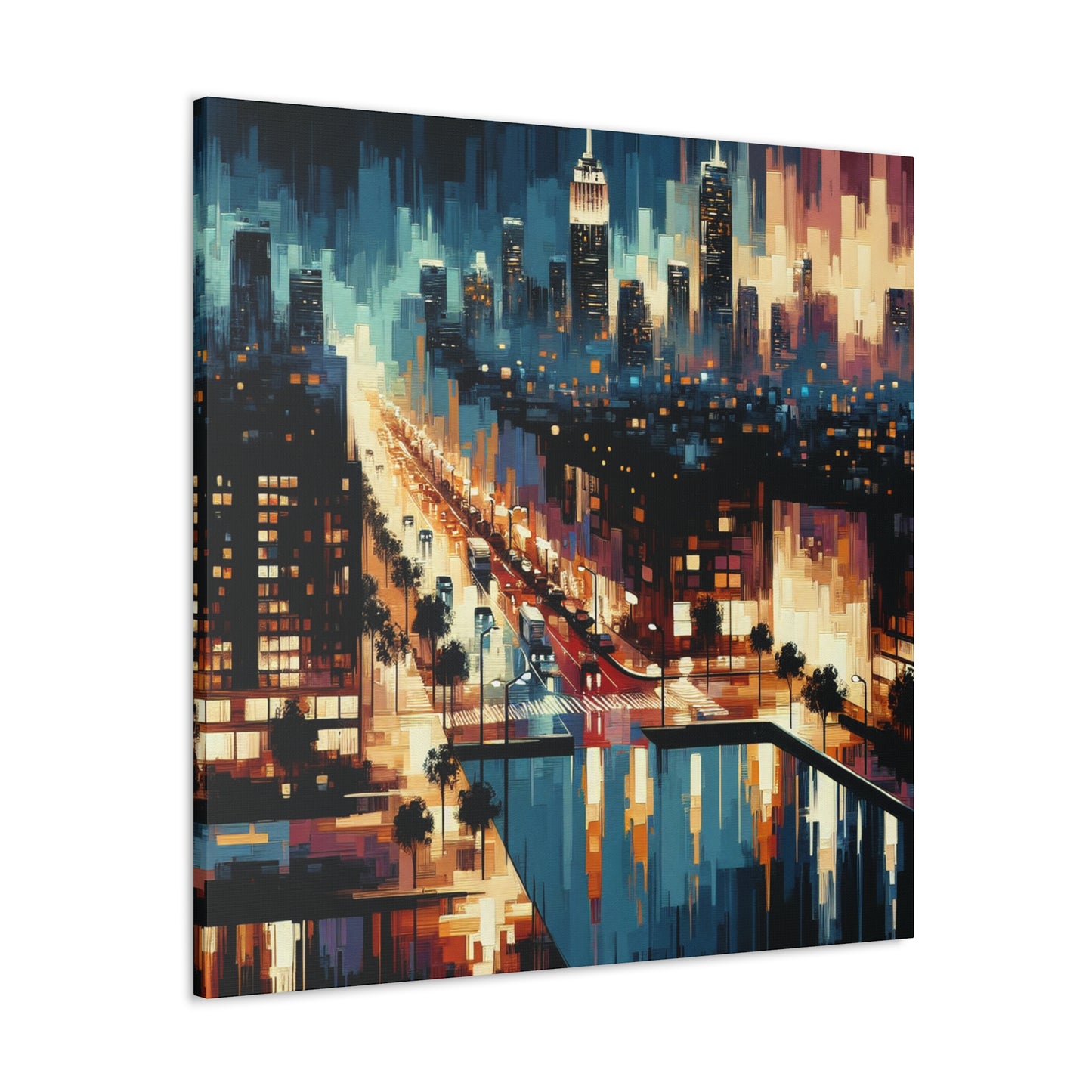 Midnight Metropolis Glow - Canvas