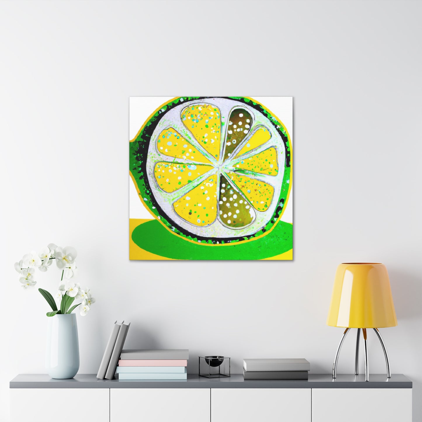 Lemon Folk Art Painting - Canvas