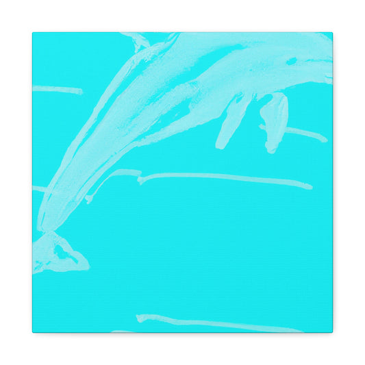 Serene Swimming Dolphin - Canvas