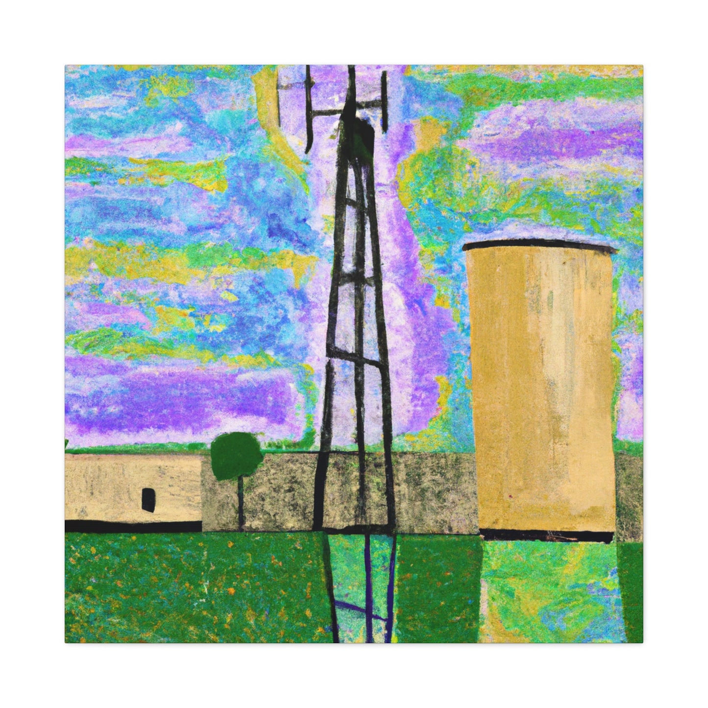 "Water Tower Miracle Abstraction" - Canvas