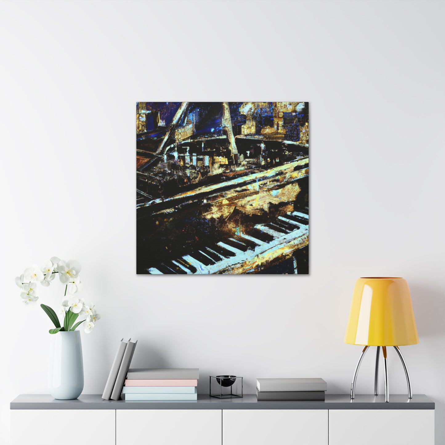 "Piano in Moonlighting" - Canvas