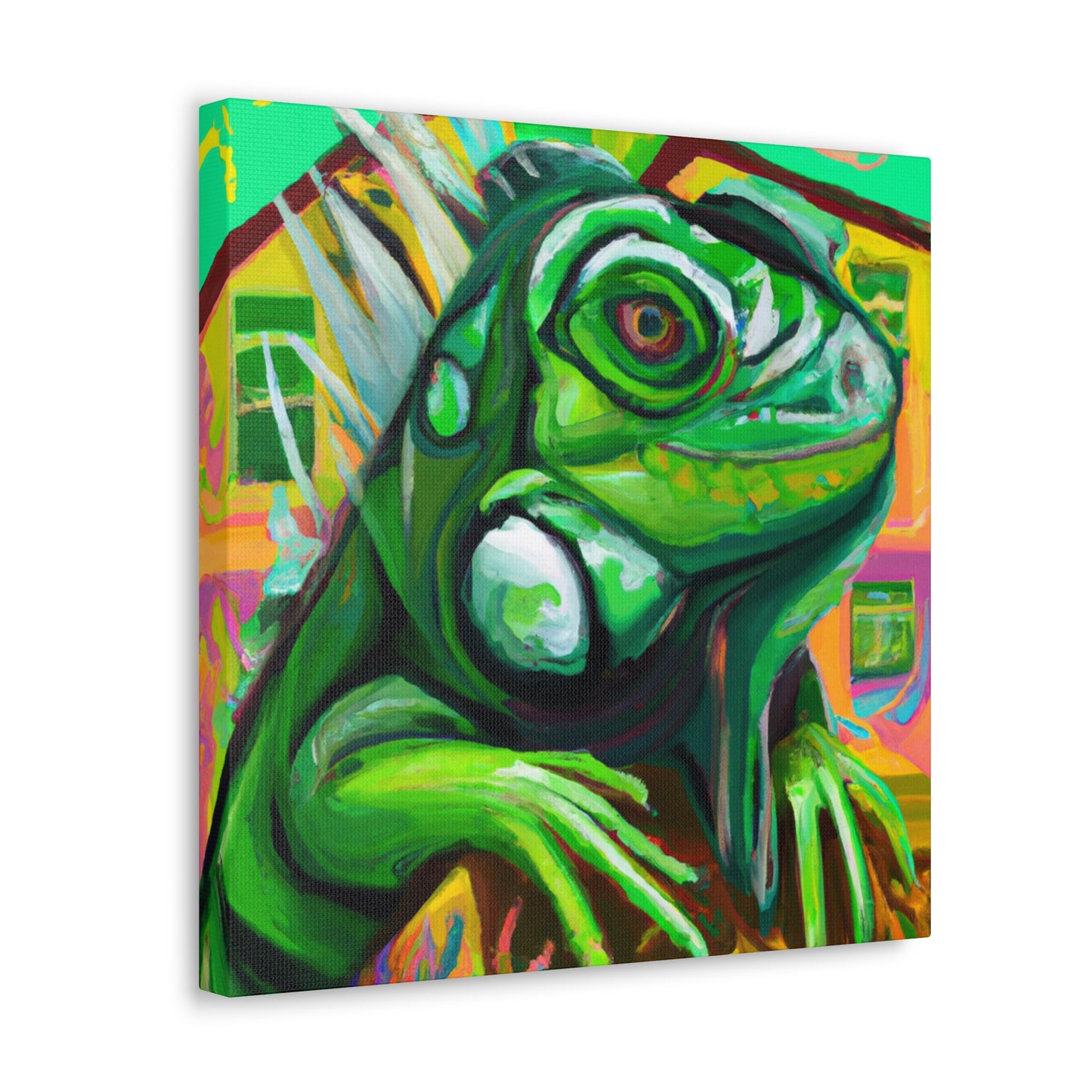 Iguana in Green Hues - Canvas