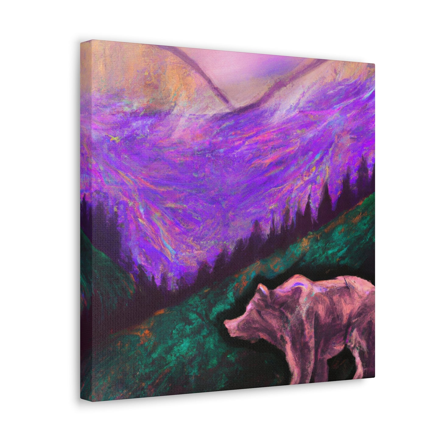 Grizzly Bear Nature Scene - Canvas