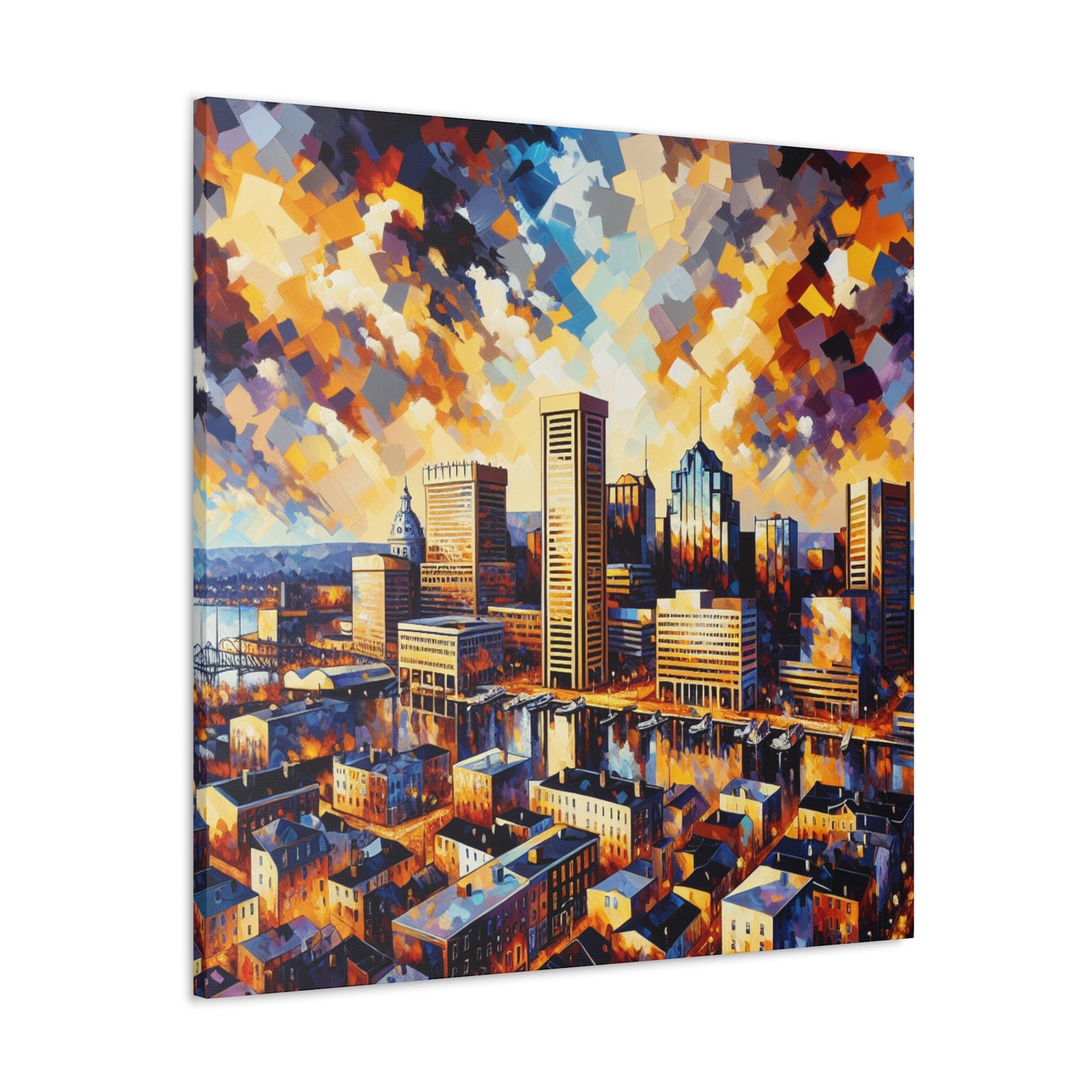 "Abstract Charm City Reflection" - Canvas