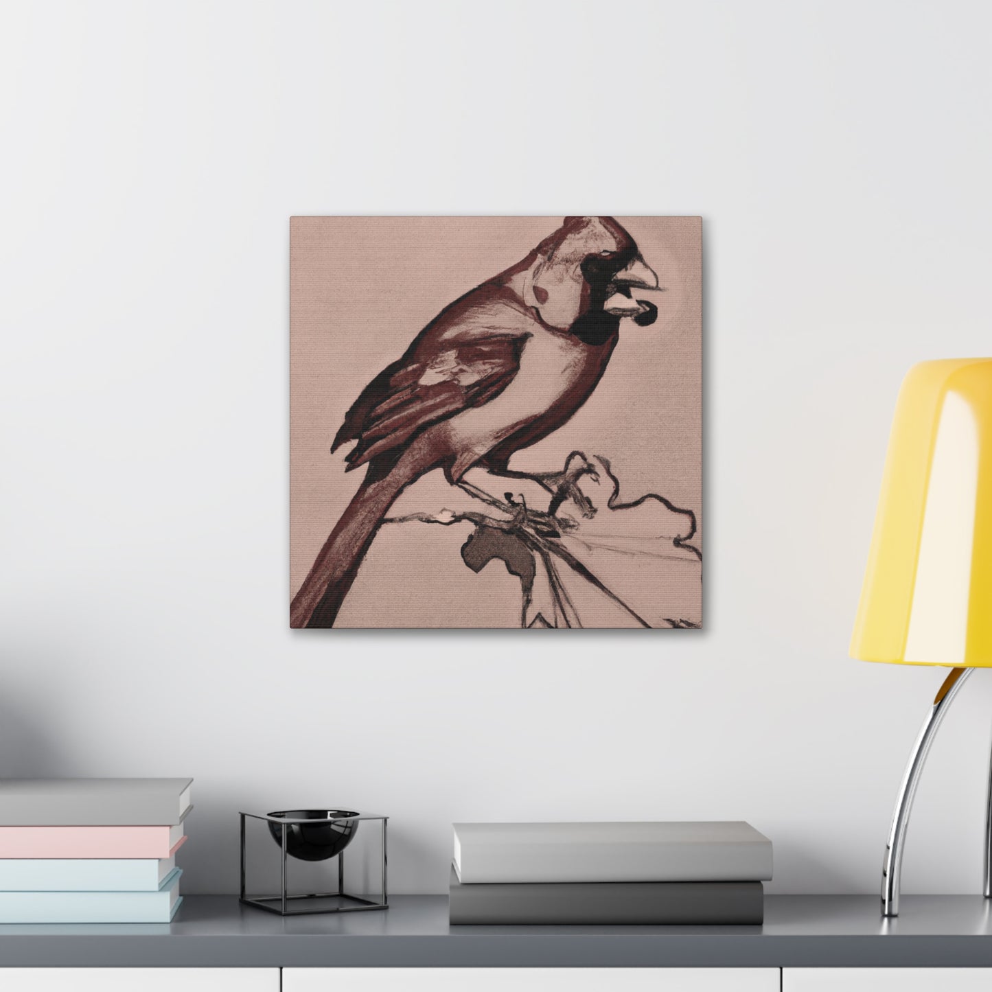 "Cardinal in the Garden" - Canvas