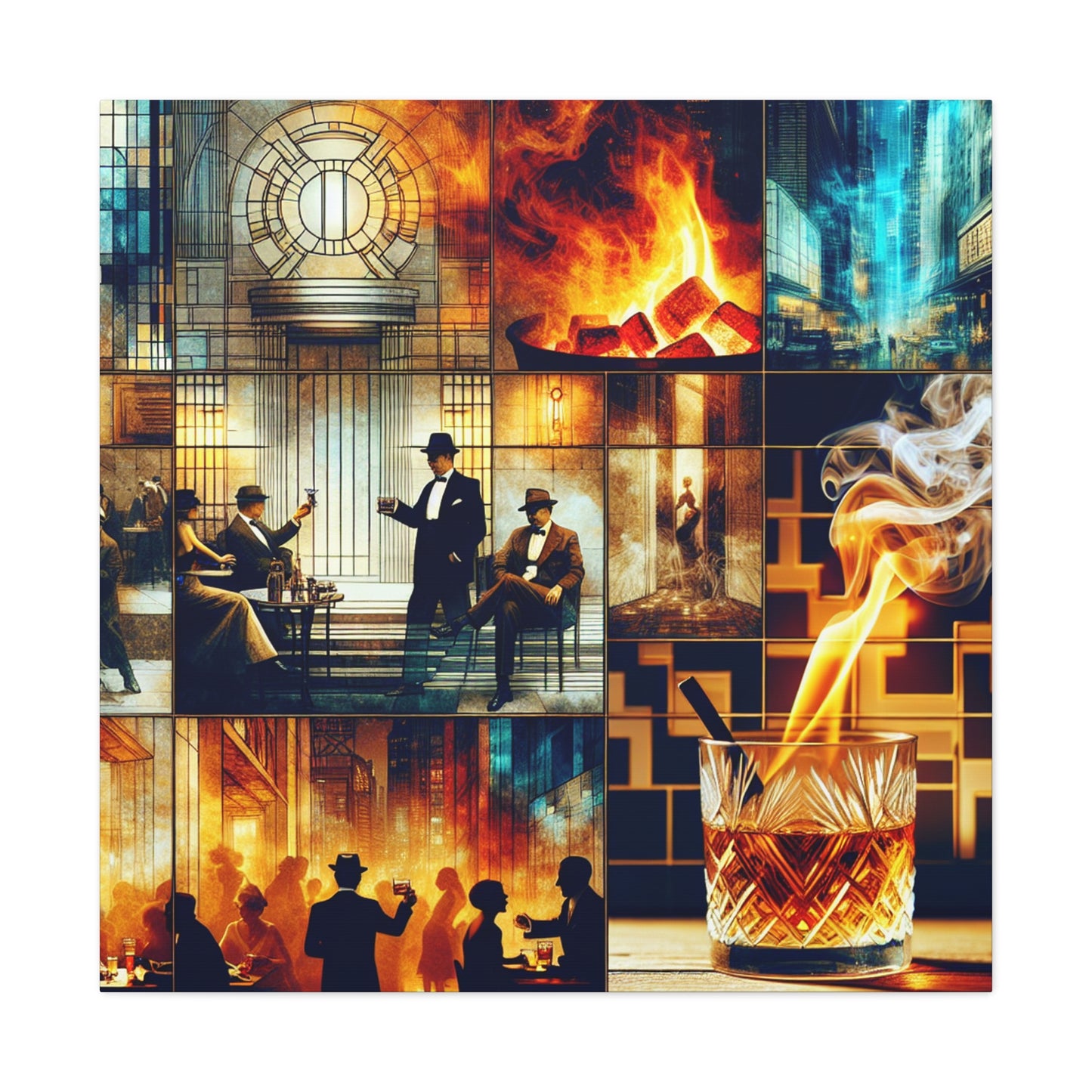 Gilded Prohibition Revelry - Canvas