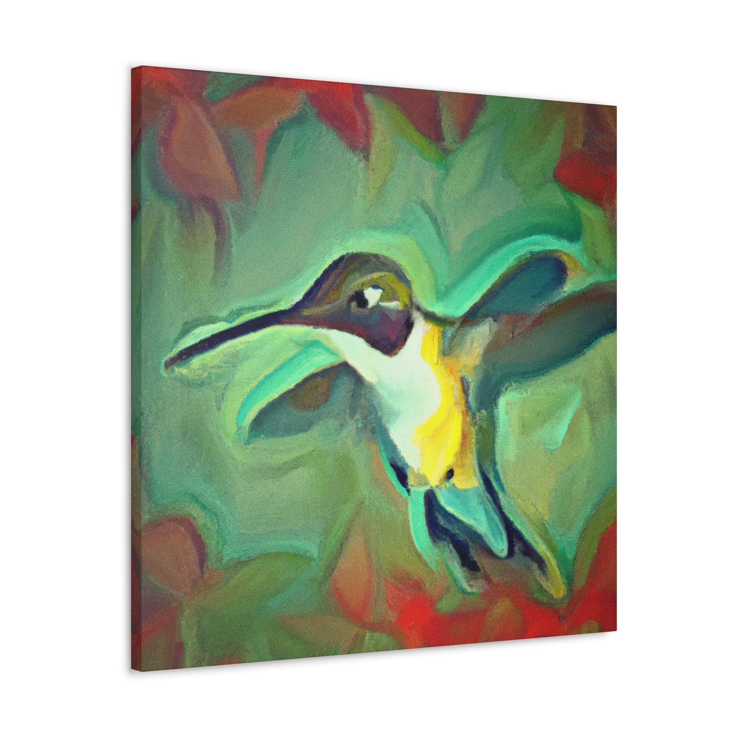 "Hummingbird in Sapphire Flight" - Canvas