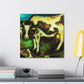 Cow in Cosmic Sky - Canvas