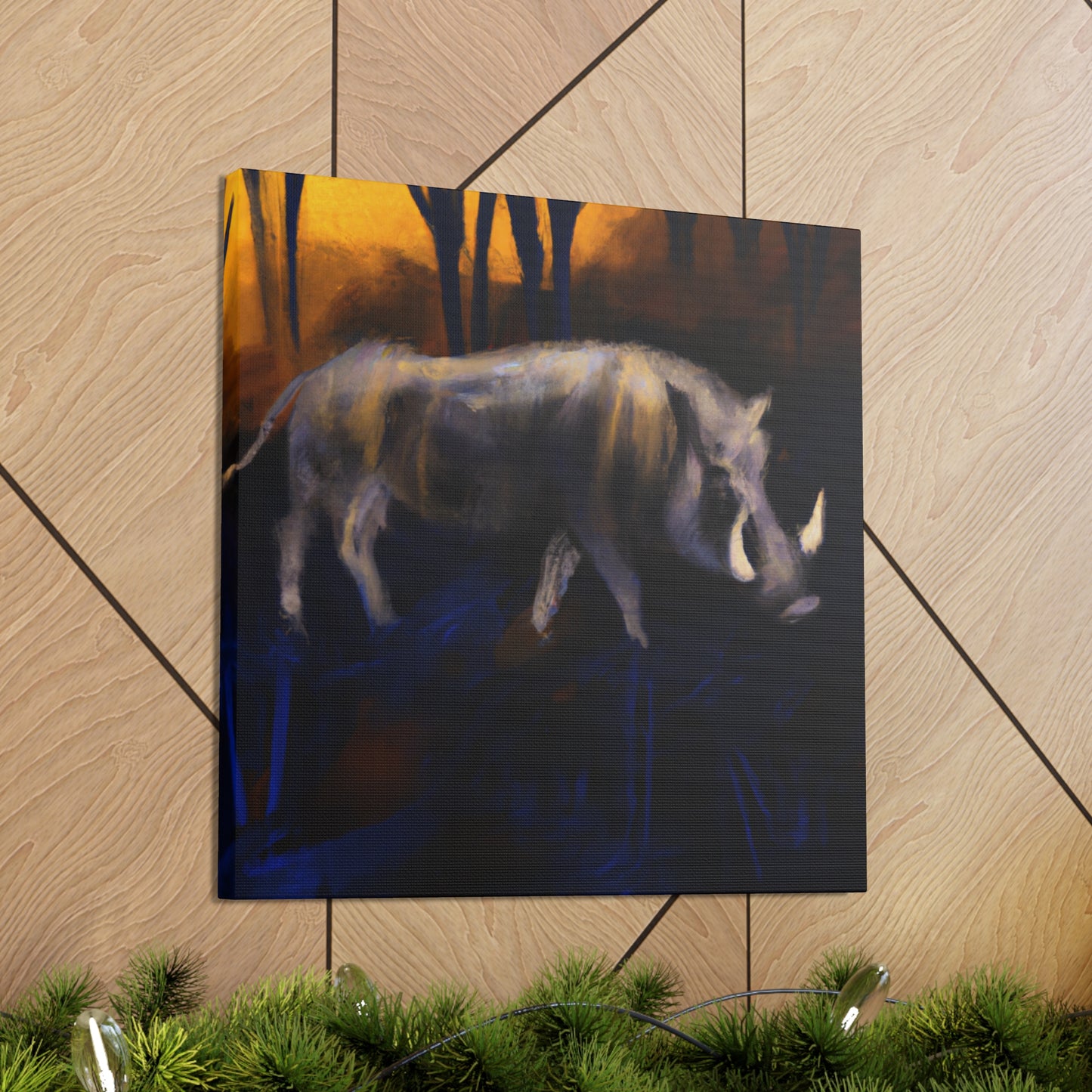 "Warthog in Moonlight" - Canvas