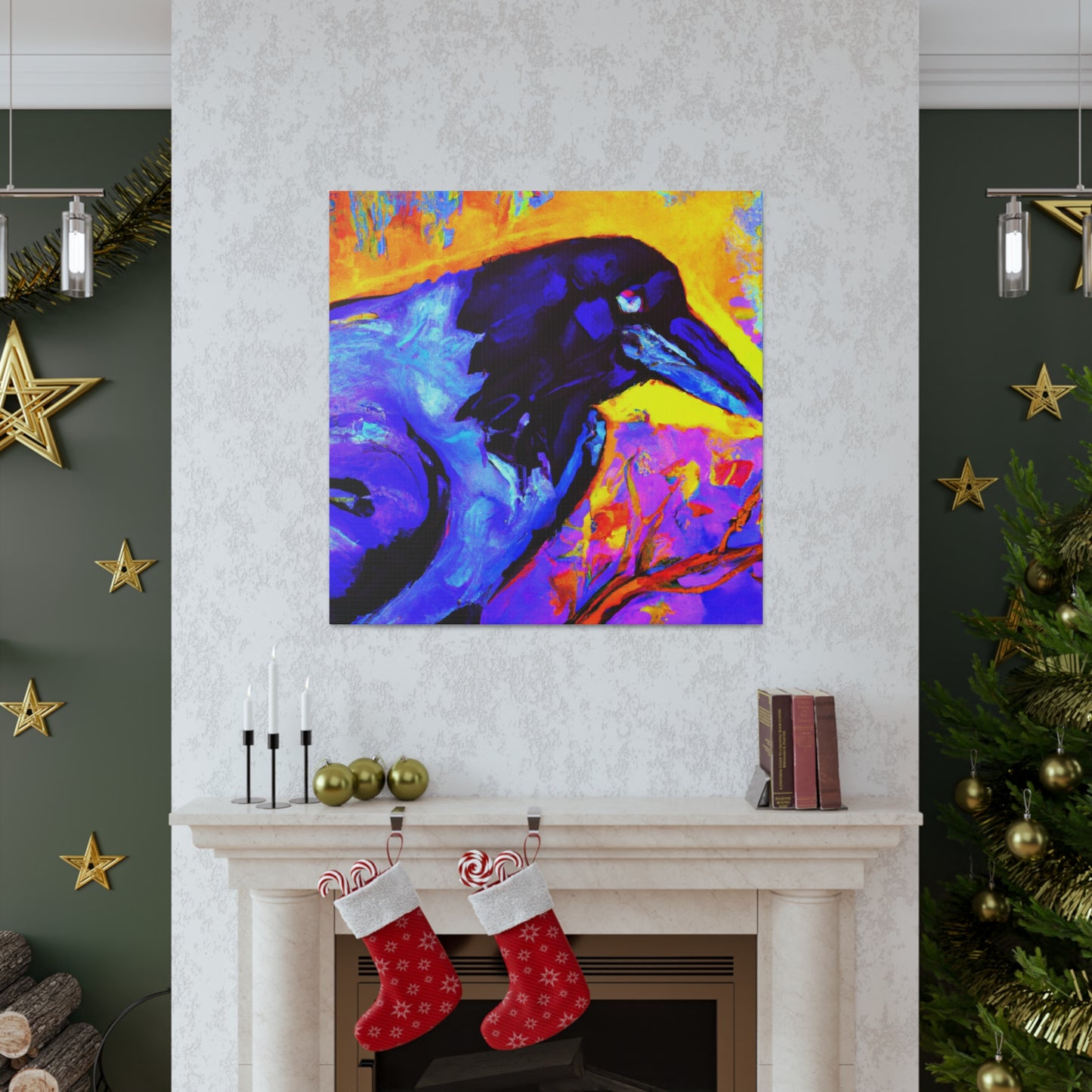 "Crow in Technicolor Dream" - Canvas