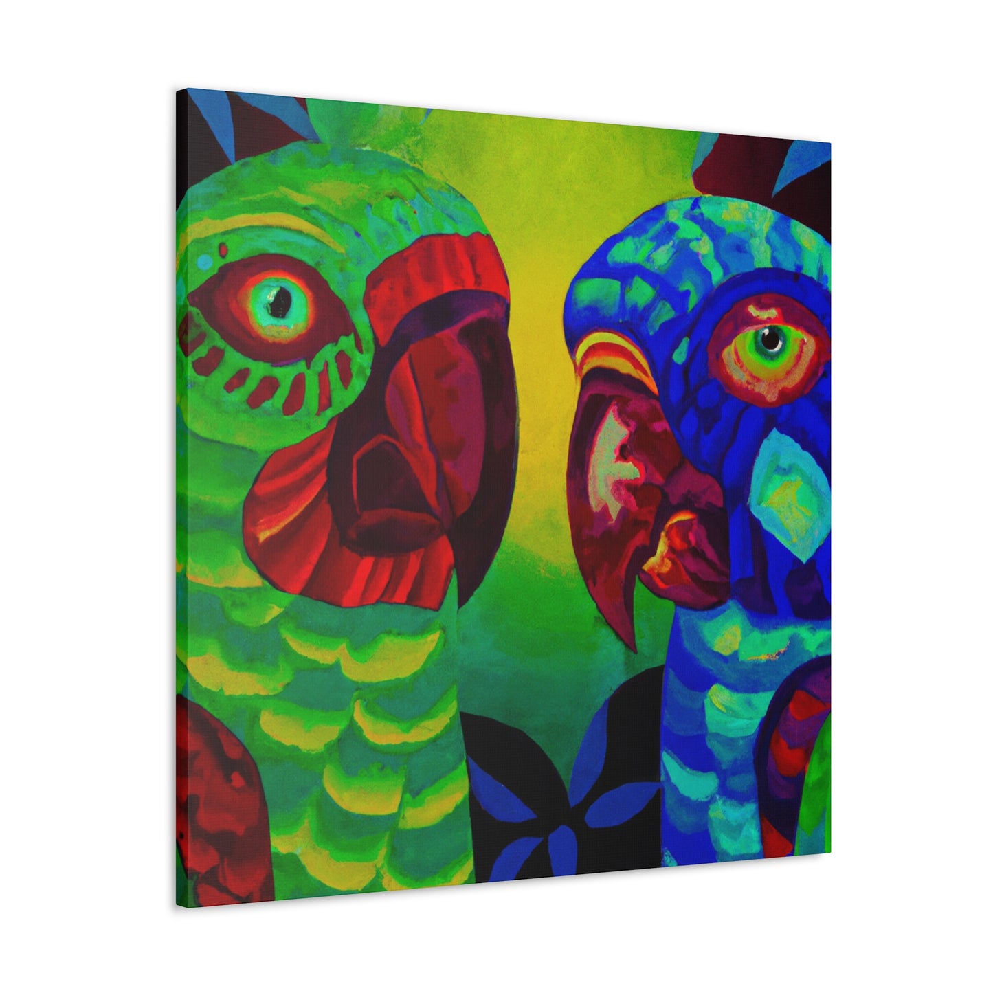 " Amazon Parrots Ablaze" - Canvas