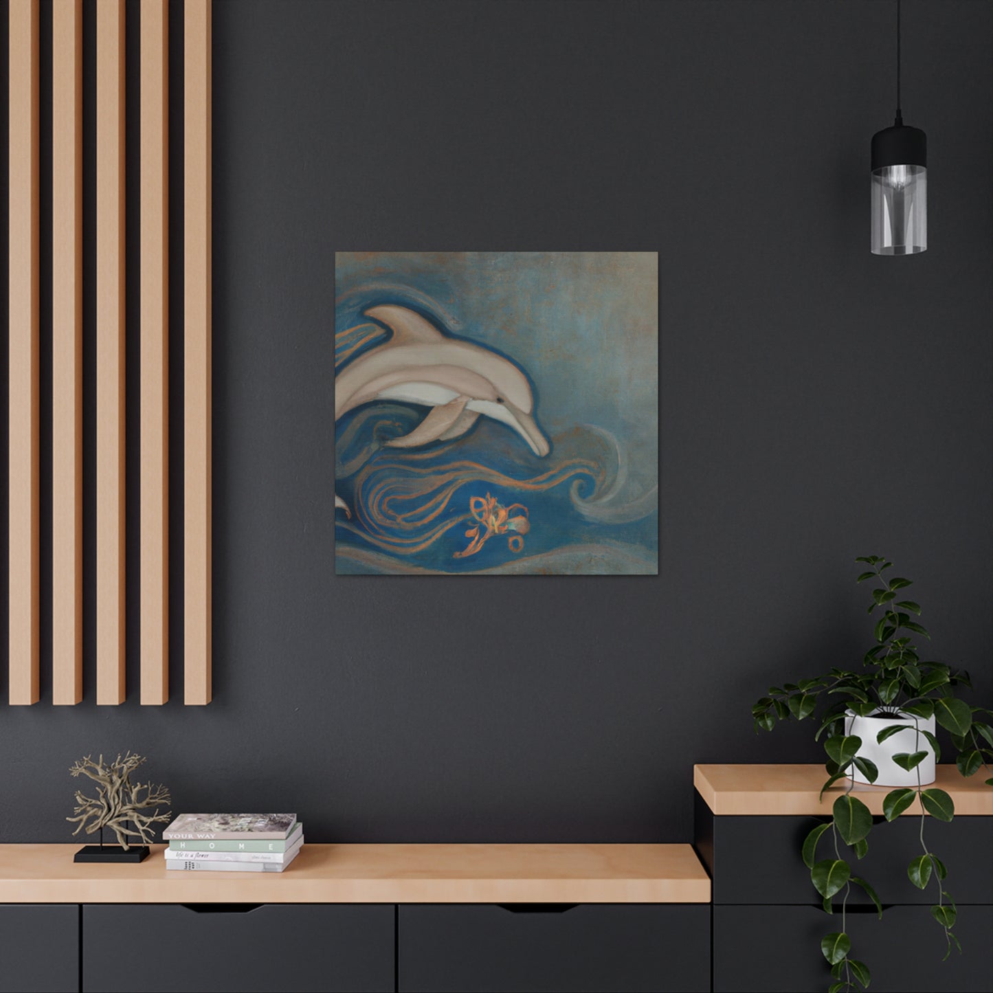 "Dolphins at Sunrise" - Canvas