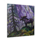 "Moose in Moonlight Impression" - Canvas