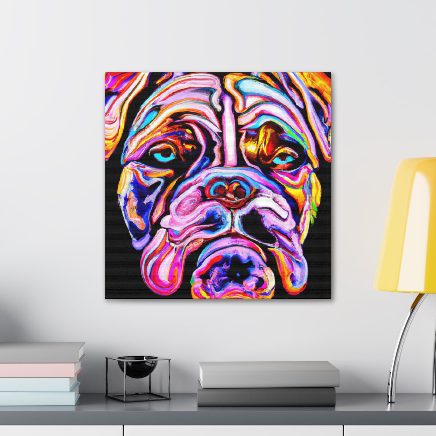 "Sleeping American Bulldog" - Canvas