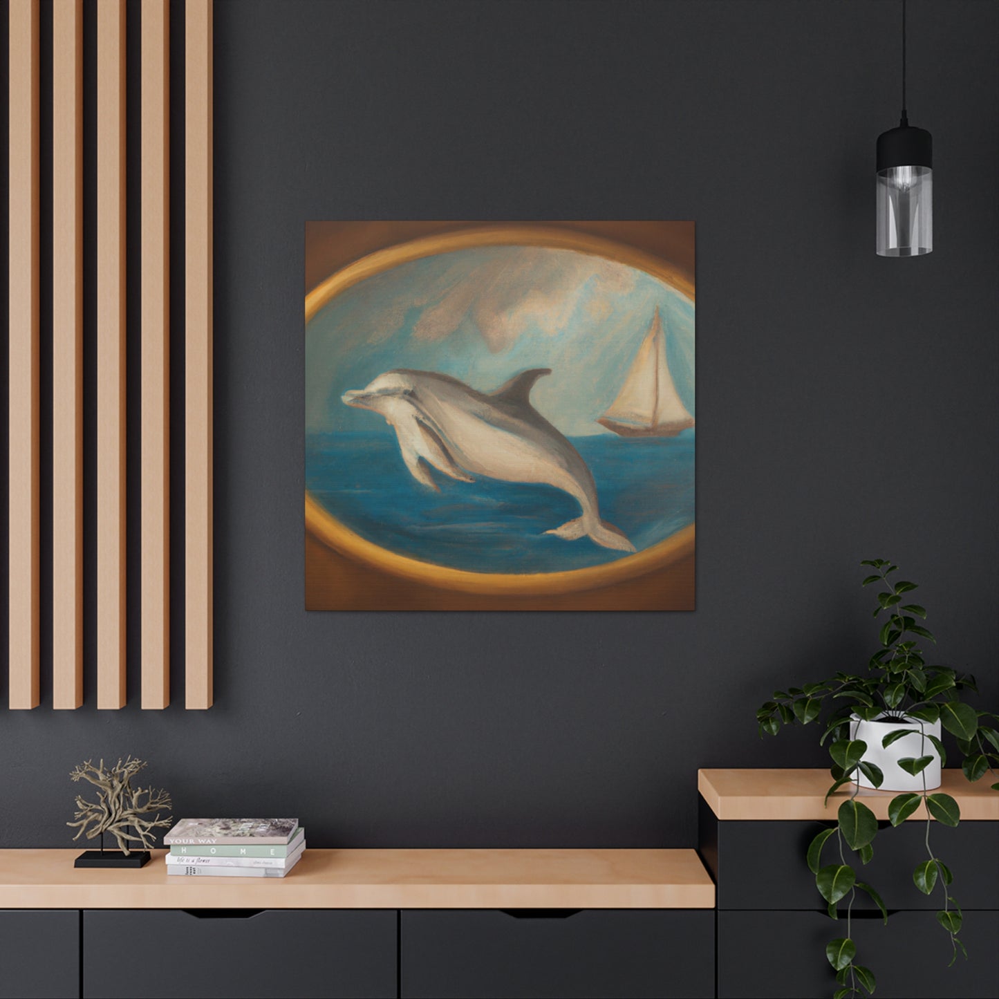 "Dolphin in Neoclassicism" - Canvas