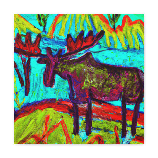 Elk in Fauvist Hues - Canvas