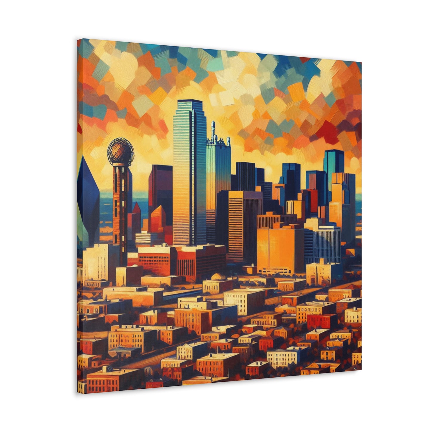 "Urban Enigma: Dallas Skies" - Canvas