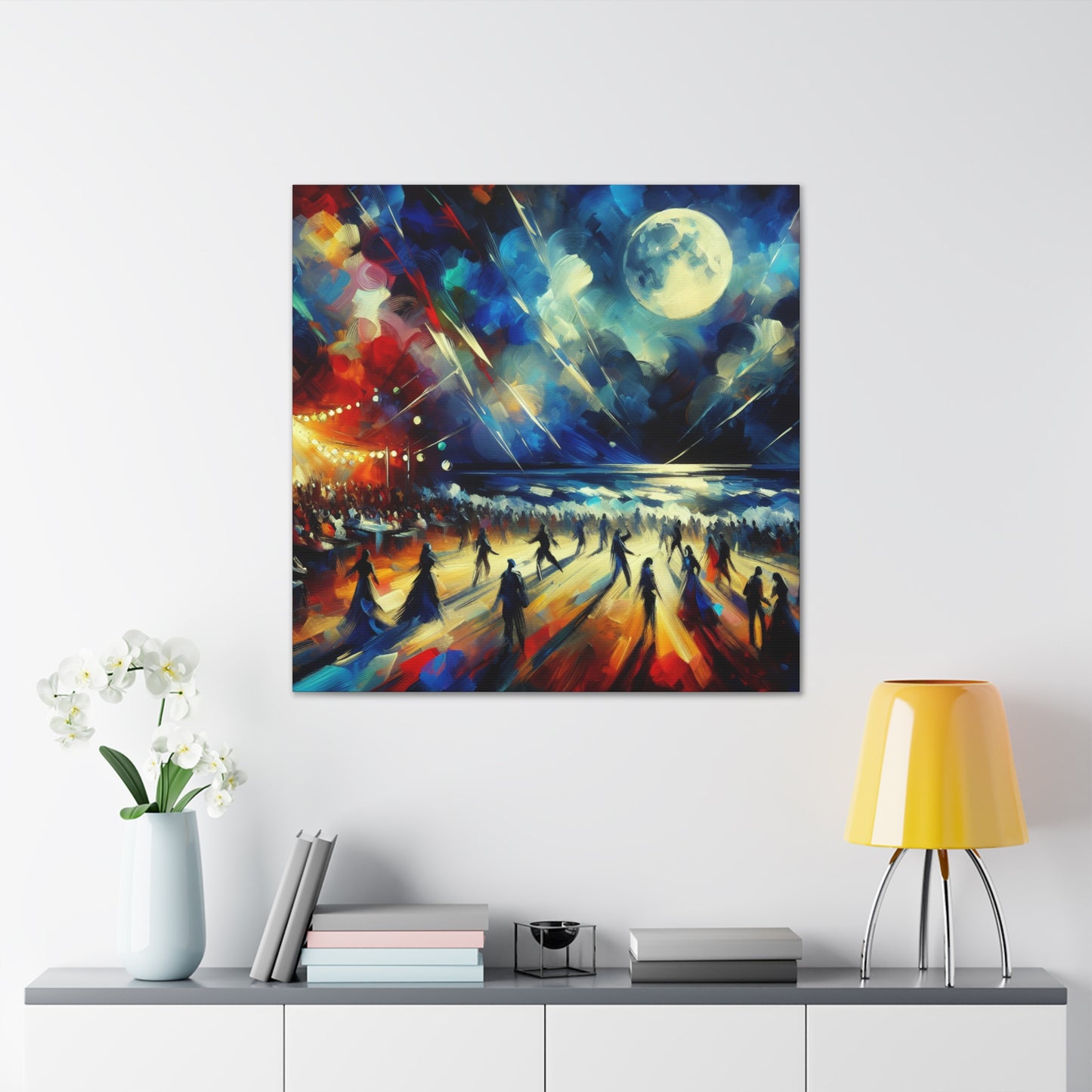 Nocturnal Coastal Revelry - Canvas