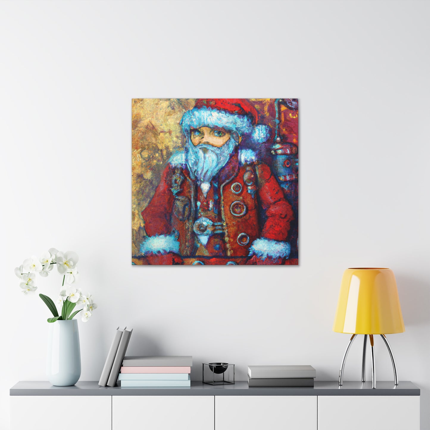 "Santa in Steampunk Magic" - Canvas