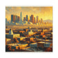 "Golden Eden: Cityscape Reverie" - Canvas