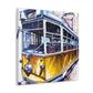 Tram in Cityscape. - Canvas