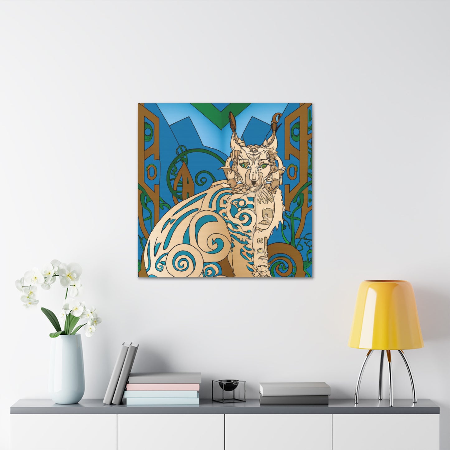 Bobcat in Bloomlys - Canvas