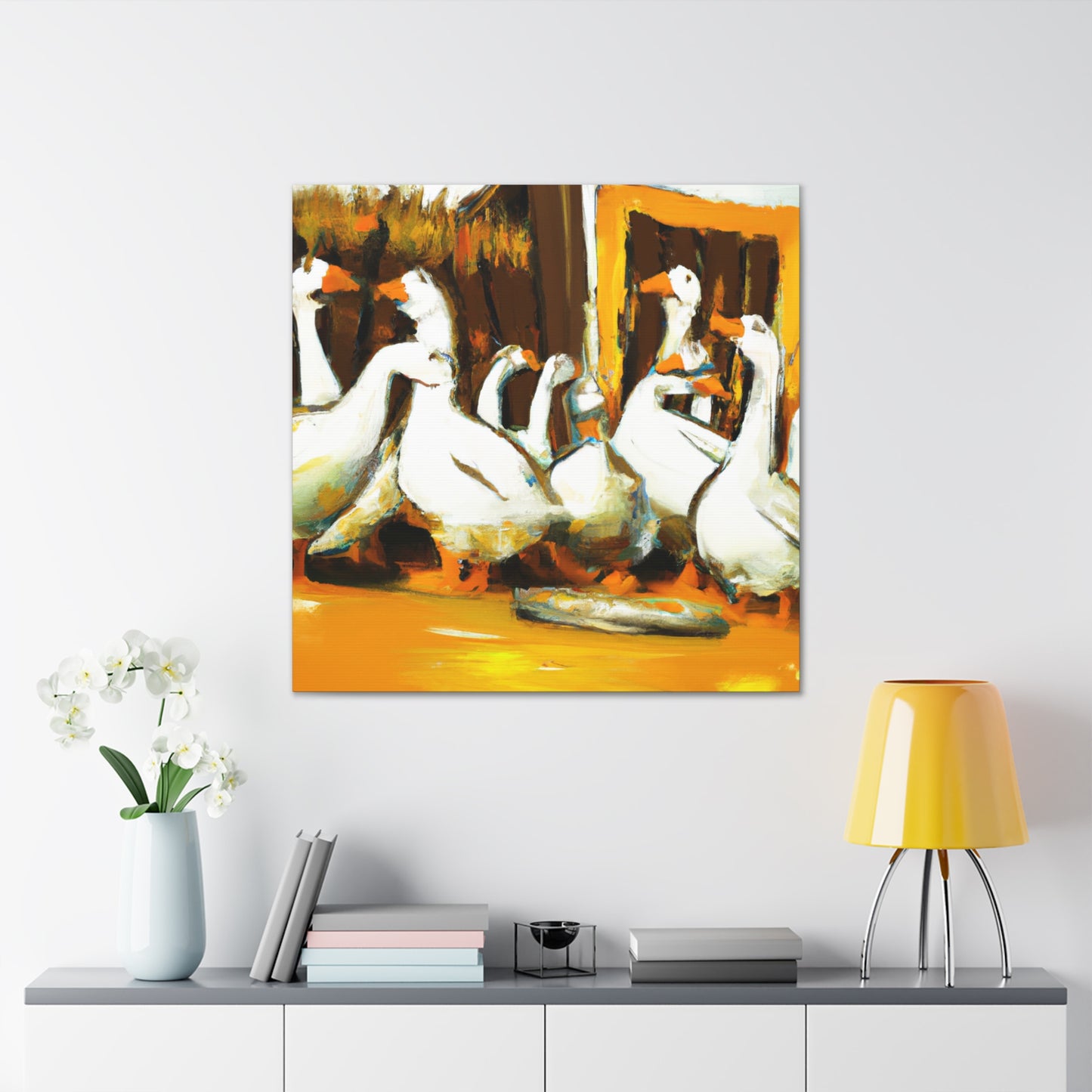 "Geese Amongst Clouds" - Canvas