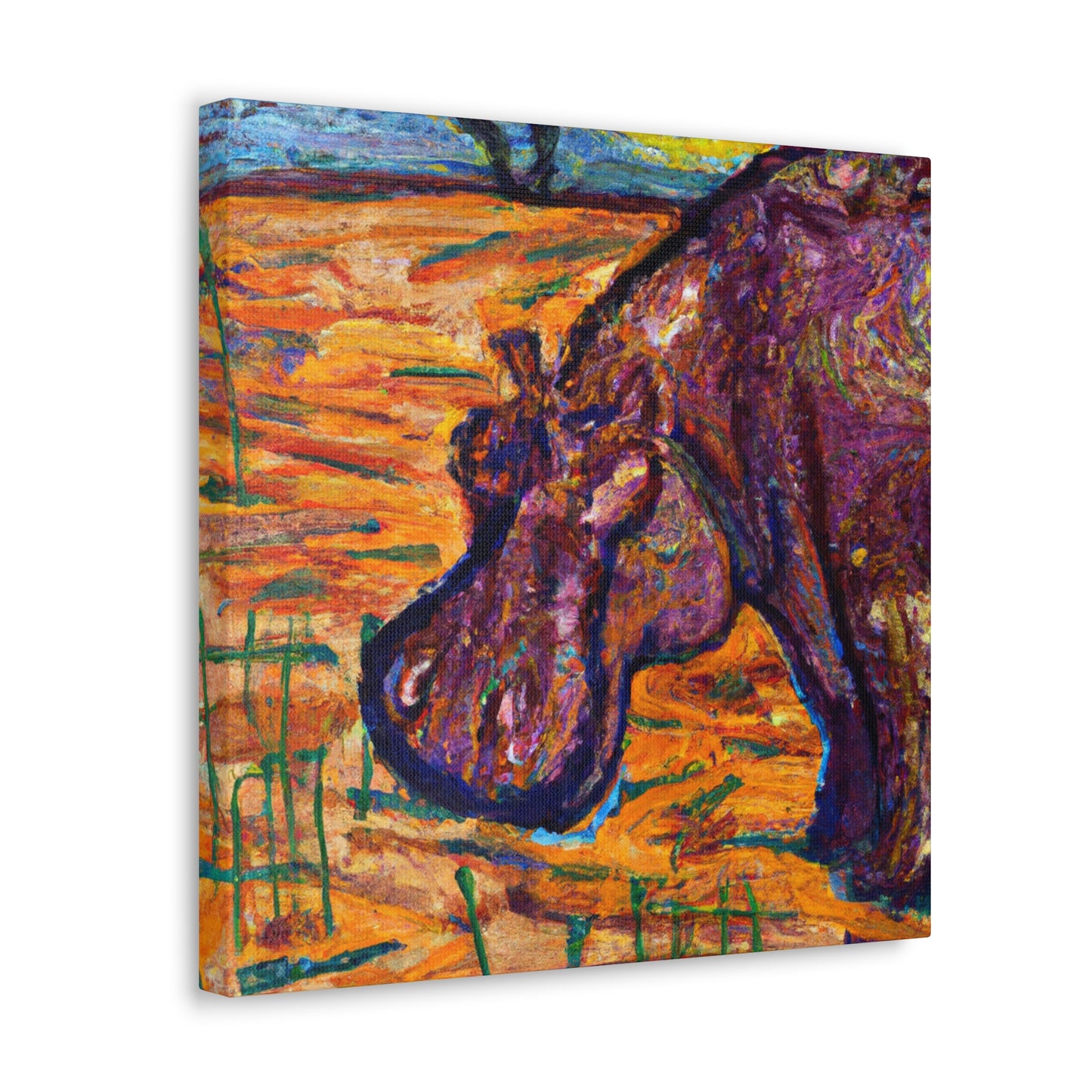 "Hippo at Dusk" - Canvas