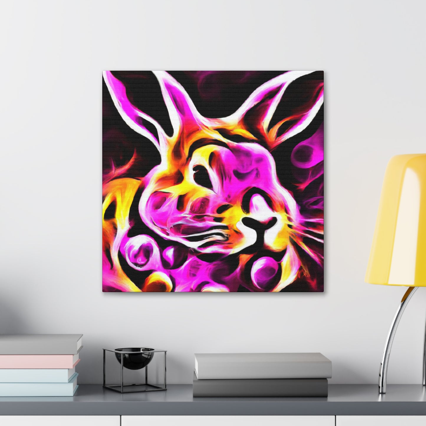 "Rabbit In Bloom Garden" - Canvas