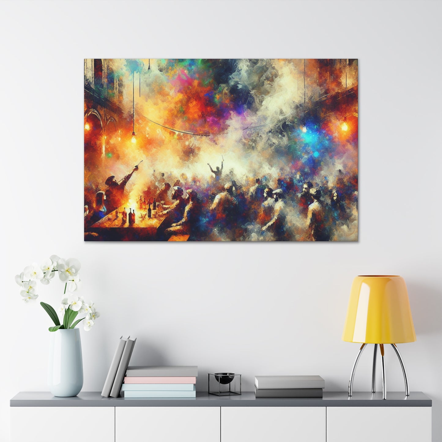 "Hazy Tavern Revelry" - Canvas