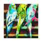 Budgies in Art Deco - Canvas