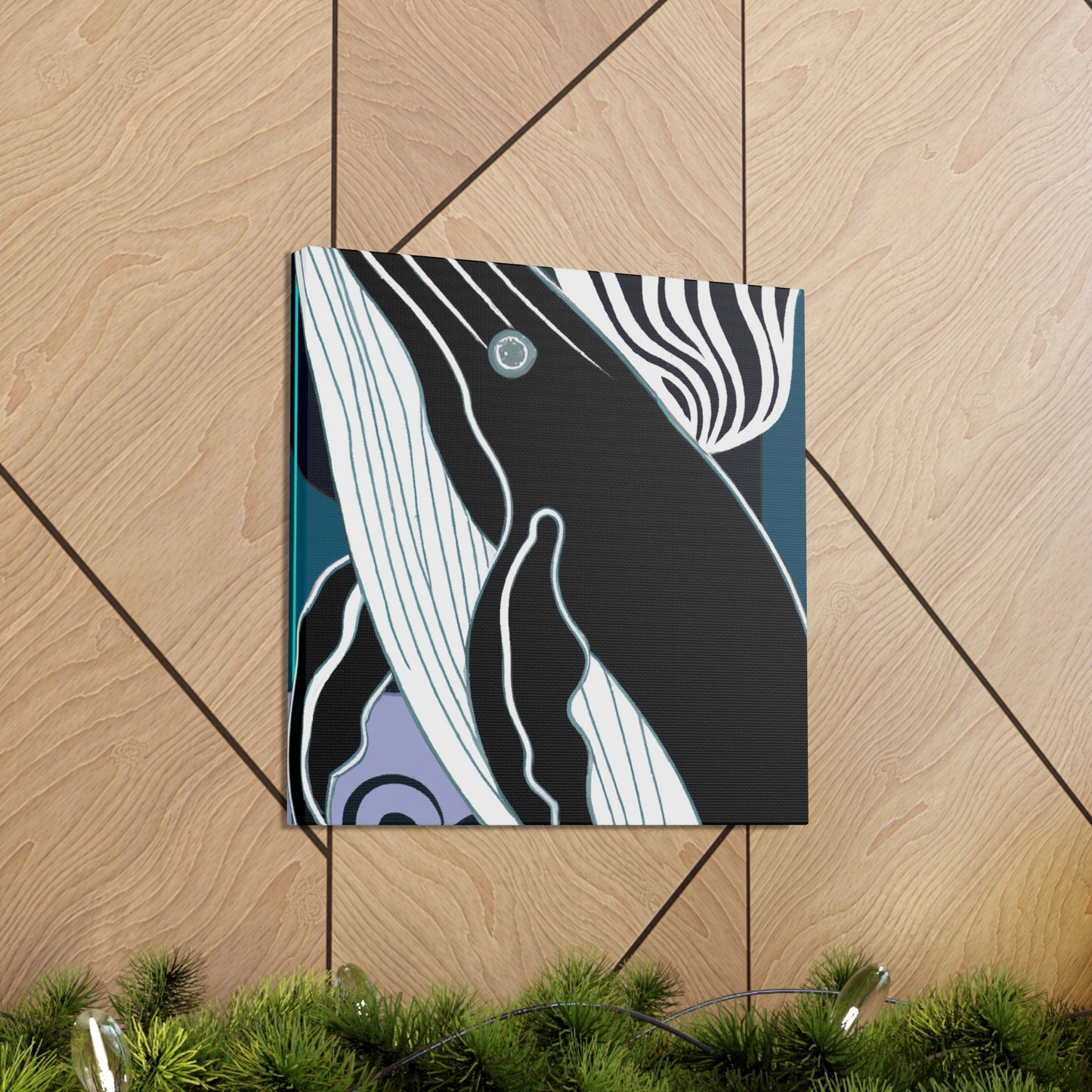 "Humpback Whale Deco Bliss" - Canvas