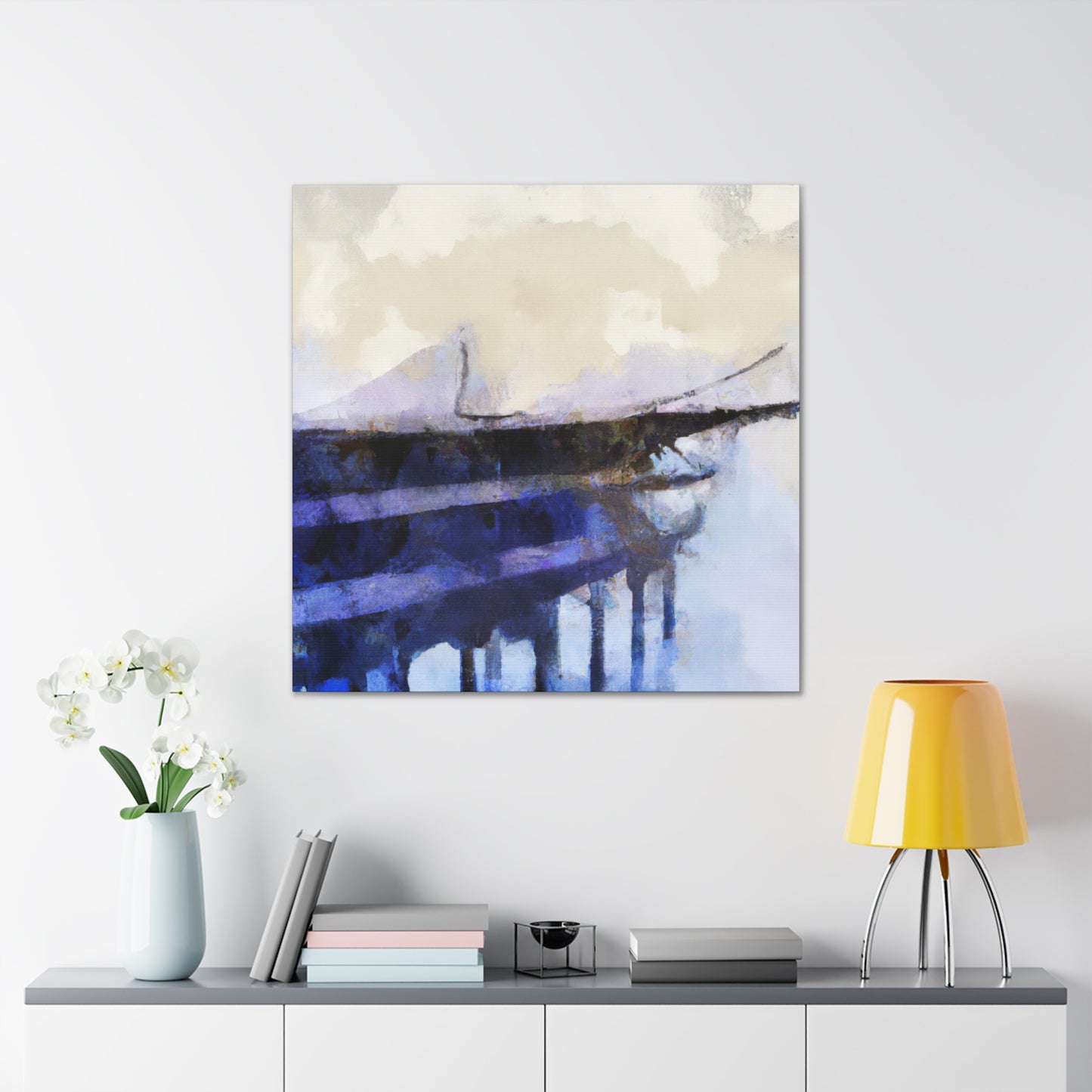 Pier in Reflection. - Canvas